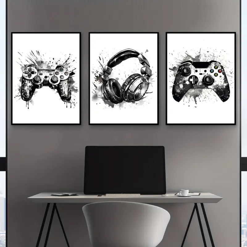 Gaming Accessories For Room - 3-delige frameloze canvas schilderijen 3-delige set