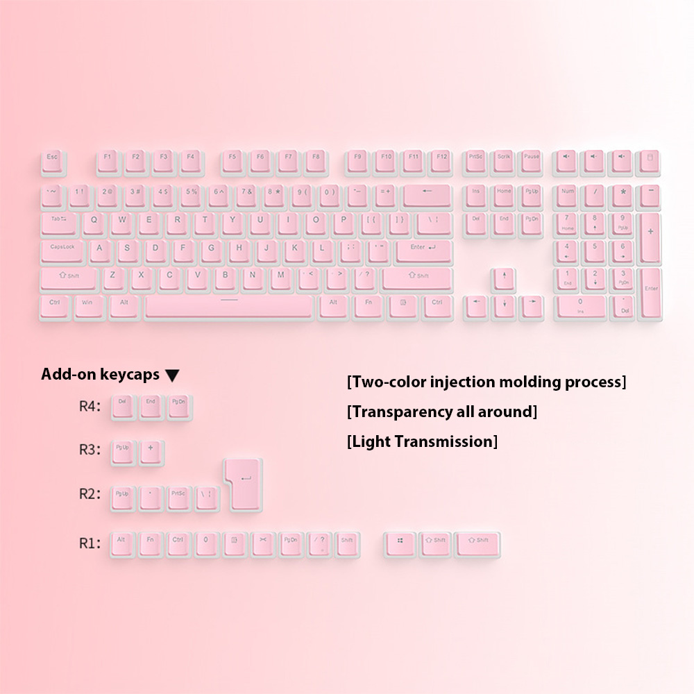 129 toetsen Pudding Keycaps PB - Gaming Accessories Aesthetic recensie en prijs