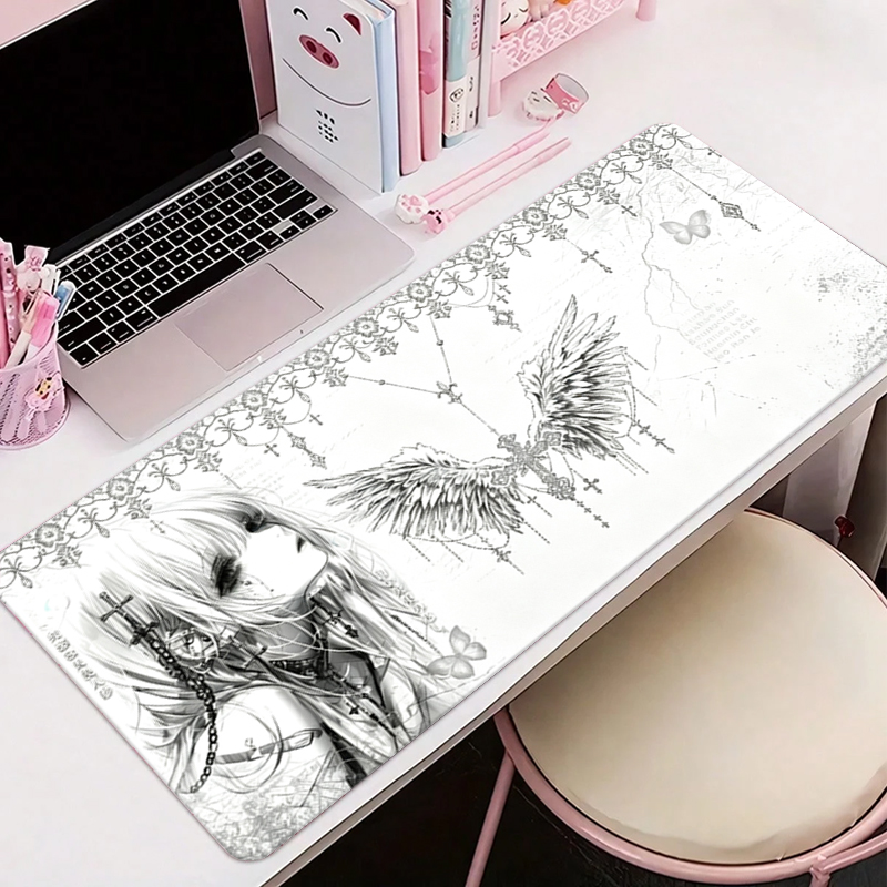Leren muismat Zwart Wit Anime  - Gaming Accessories Aesthetic recensie en prijs